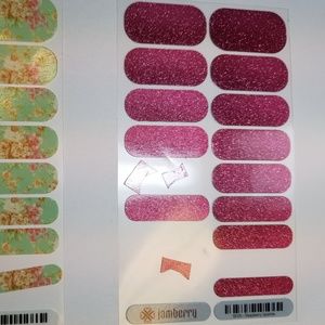 Jamberry Nail Wraps - Raspberry Sparkle Partial